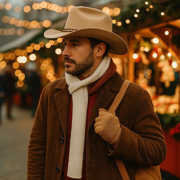Vintage Charlie 1 Horse “Camelback” Western Hat — Fawn Felt, 3½" Brim - Picture 1 of 13